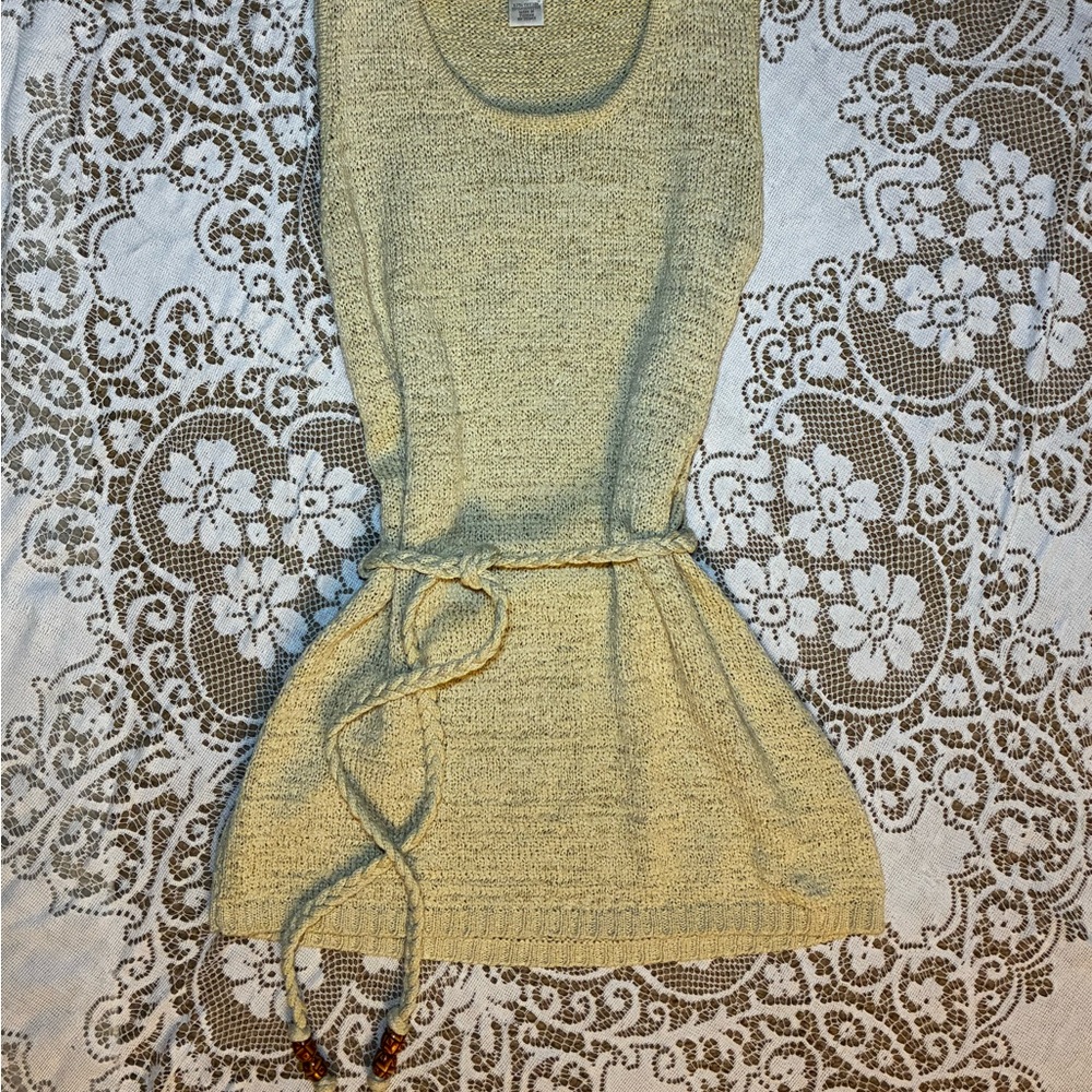 Yellow Knit Mini Dress